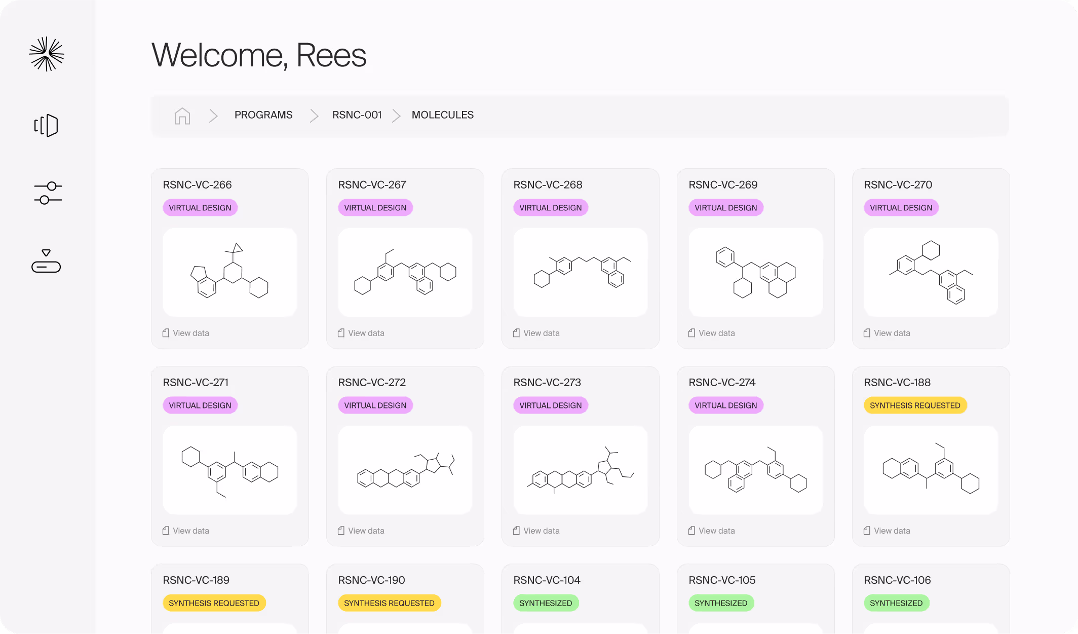 screenshot of the dashboard